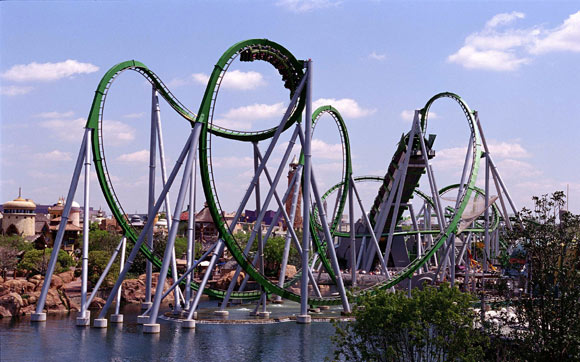 Junte o poder do Incrível Hulk e uma montanha-russa radical e você tem a The Incredible Hulk Coaster. Fica no parque Islands of Adventure, no Universal Orlando Resort, em Orlando.