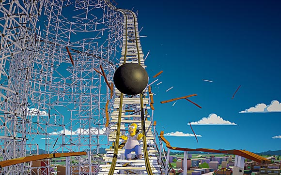 Fuja, com todos os seus personagens favoritos de Os Simpsons, do ex-presidiário Bob, que quer se vingar destruindo Krustyland, o parque temático do palhaço Krusty. The Simpsons Ride fica no parque Universal Studios, na Universal Orlando Resort, em Orlando.