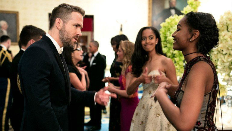 sasha-malia-ryan-reynolds Divulgação/Casa Branca