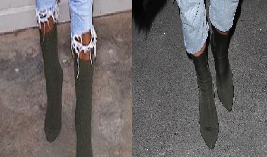 comparacao-bota-diy-e-bota-yeezy Olha só um close!