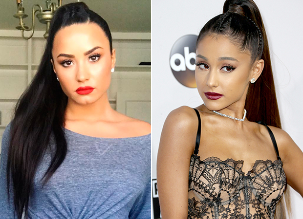 demi lovato rabo de cavalo alto ariana grande