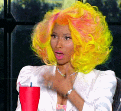 nicki-omg Gif da Nicki Minaj fazendo expressão facial de surpresa