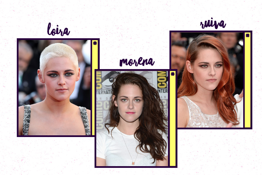 Kristen Stewart está com o cabelo curtinho e platinado. Mas é impossível pensar nela e não lembrar do castanho da Bella Swan na Saga Crepúsculo, né? Um de seus momentos ruivos rolou em 2010, durante as gravações do filme American Ultra.