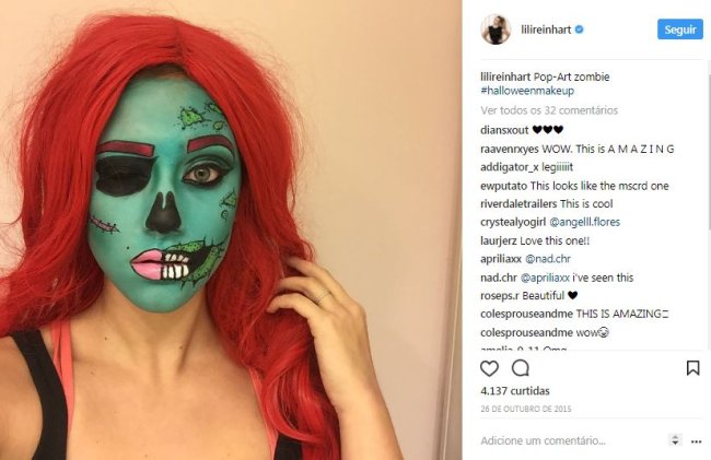 zumbi-maquiagem-halloween-lili-reinhart