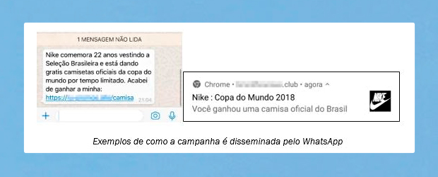 Imagina na Copa? Novo golpe de WhatsApp promete camisa da Seleção