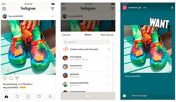 Agora é possível republicar conteúdo de feeds alheios no Instagram Stories