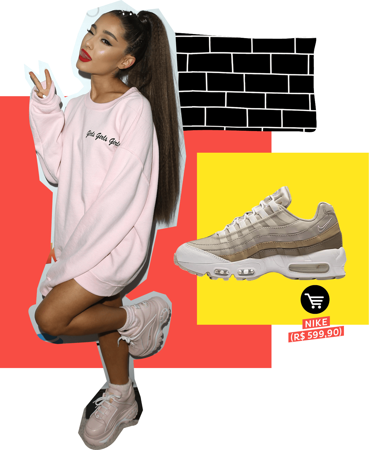 Ariana Grande usando dad sneakers no street style. Dicas de como usar e onde comprar
