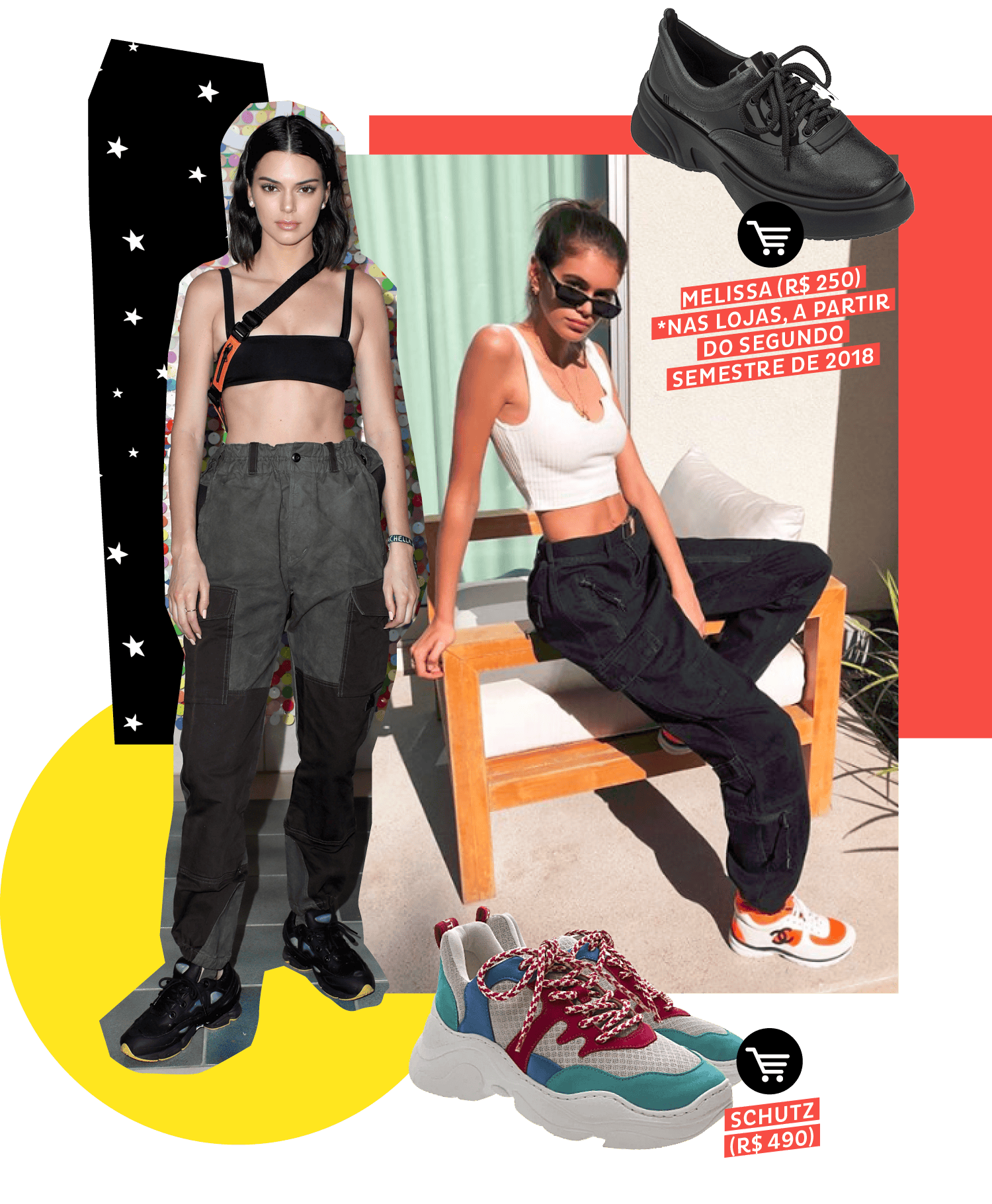 Kendall Jenner usando dad sneakers no street style. Dicas de como usar e onde comprar