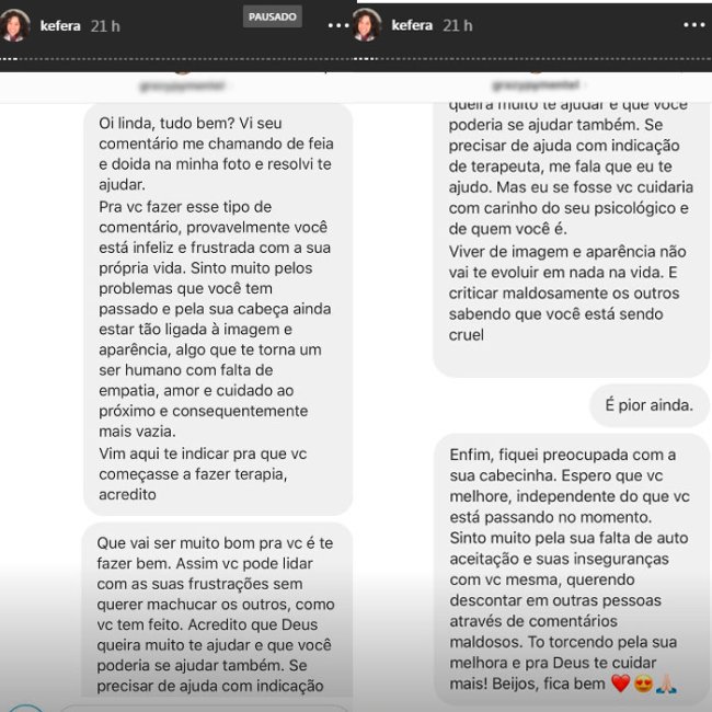 kefera-responde-comentario-de-seguidora-que-a-chamou-de-feia-1 kefera-responde-comentario-de-seguidora-que-a-chamou-de-feia-1