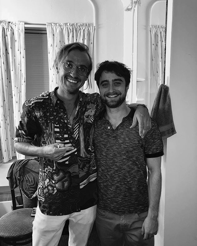 Tom Felton (Draco Malfoy) e Daniel Radcliffe (Harry Potter)