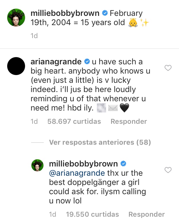 millie-bobby-brown-ariana-grande millie-bobby-brown-ariana-grande