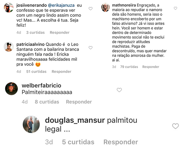 Por que Erika Januza recebeu críticas por namorar um homem branco?
