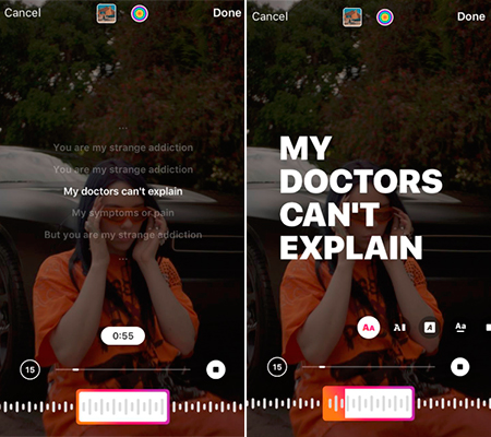 Lyric videos? Agora dá pra colocar letras de música nos Stories do Instagram!