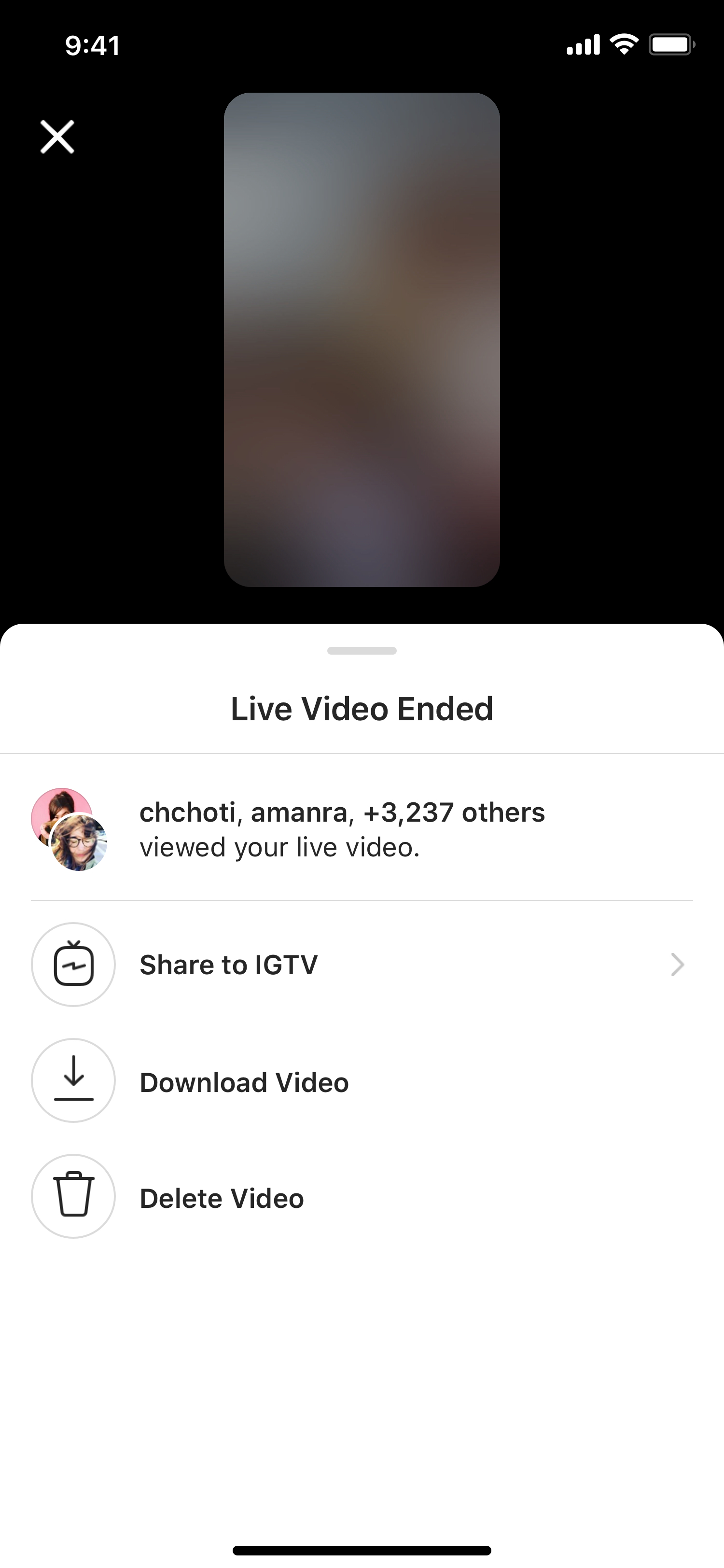 Post Live to IGTV 1