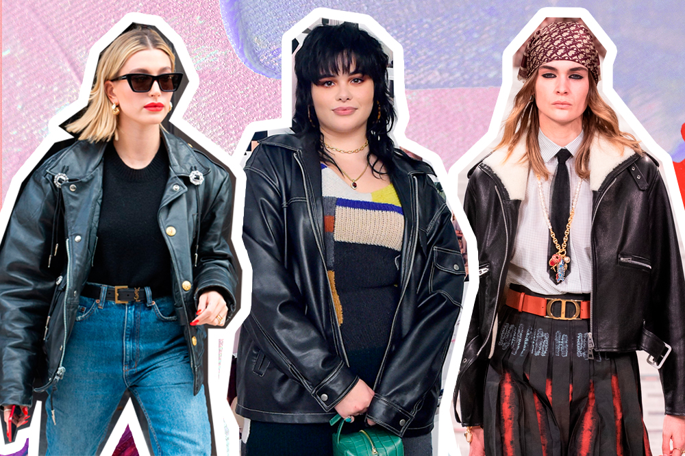 jaqueta-couro-biker-hailey-bieber-barbie-ferreira-desfile-dior