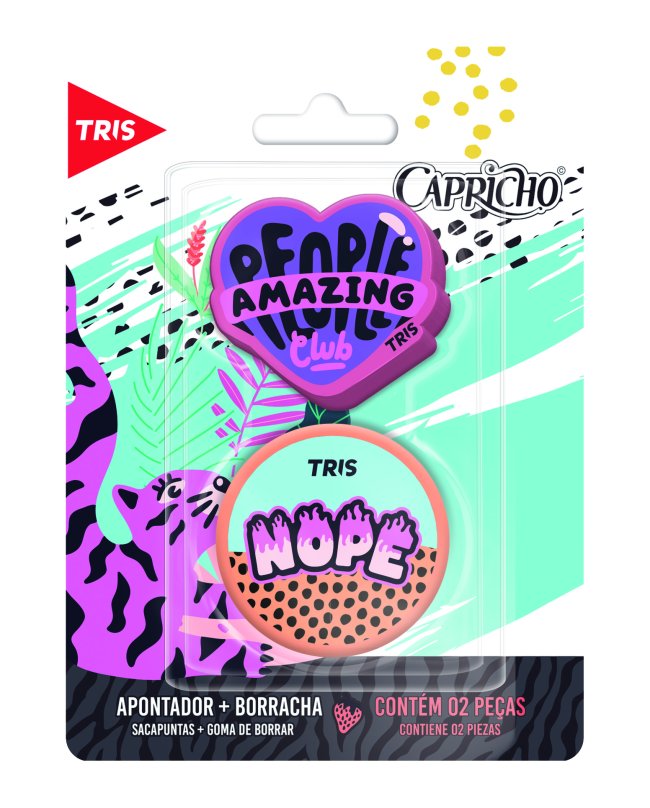 Kit borracha e apontador Capricho para Tris Kit borracha e apontador Capricho para Tris