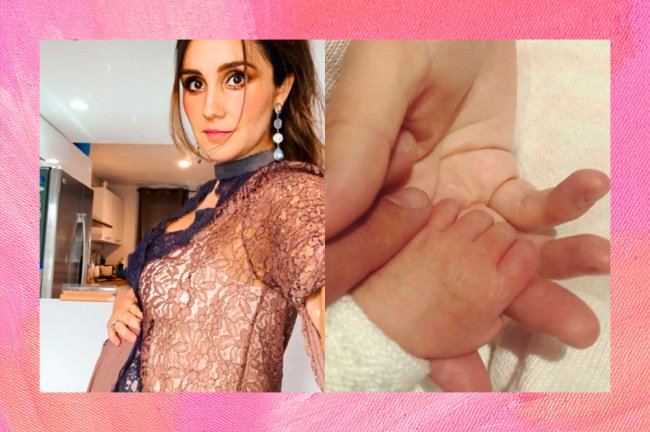 dulce-maria À esquerda, Dulce Maria grávida. À direita, ela segurando a mão da filha Maria Paula.