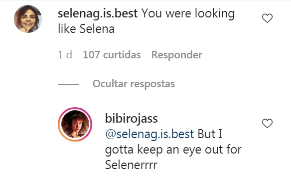 Comentário na foto de Bianca Rojas