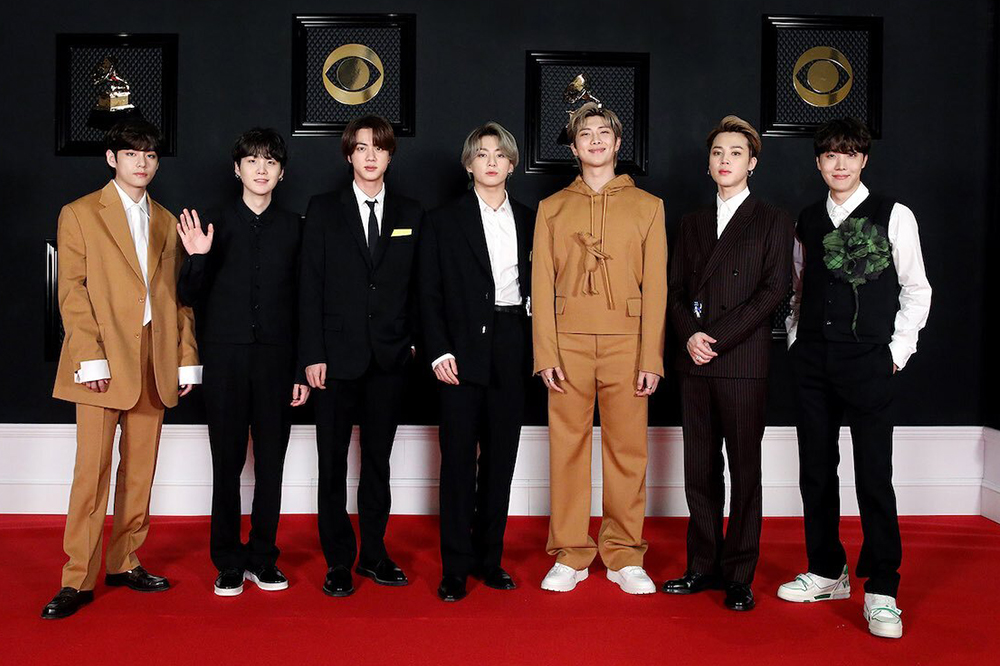bts grammy red carpet BTS no red carpet do Grammy 2021
