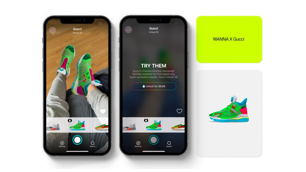 Tênis digital da Gucci x Wanna Kicks