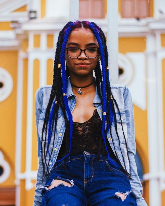 Inspiração boxbraid colorida