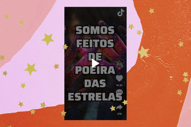 A imagem mostra um fundo estrelado e a frase 