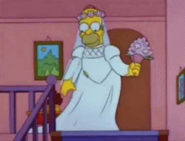 24 coisas que só quem se apaixona muito depressa vai entender Homer Simpson descendo uma escada vestido de noiva