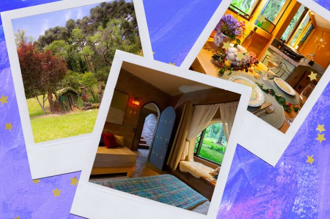 17 viagens que todo nerd vai querer fazer no pós-pandemia Montagem sobre fundo azul com fotos da Casa Cogumelos