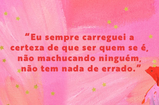 Colagem com fundo rosa, estrelas e a frase 