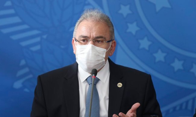 Marcelo Queiroga O ministro da Saúde, Marcelo Queiroga, durante coletiva no Palácio do Planalto