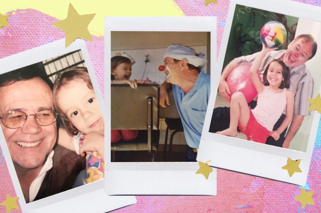 Dia dos Pais é sobre paternidades, não (só) sobre “famílias tradicionais” Foto da Laisa, da Galera CAPRICHO, com o pai. Ele aparece vestido de palhaço nas imagens e a Laisa é ainda uma bebê