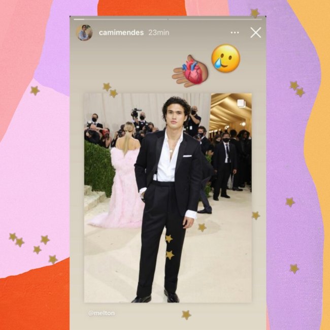 Charles Melton Print do stories de Camila Mendes com foto do Charles Melton