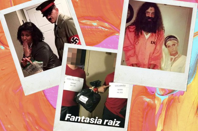 Pessoas fantasiadas de Goleiro Bruno, Charles Manson e Hitler