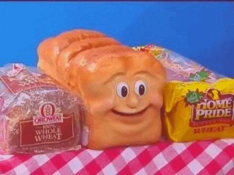 23 provas de que pão é uma das coisas mais maravilhosas que existem Gif de um pão de forma com carinha falando na mesa