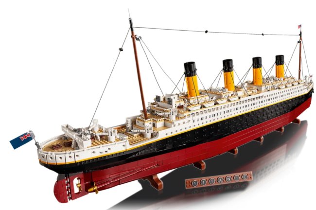 Imagem de divulgação de réplica de Titanic feita de Lego