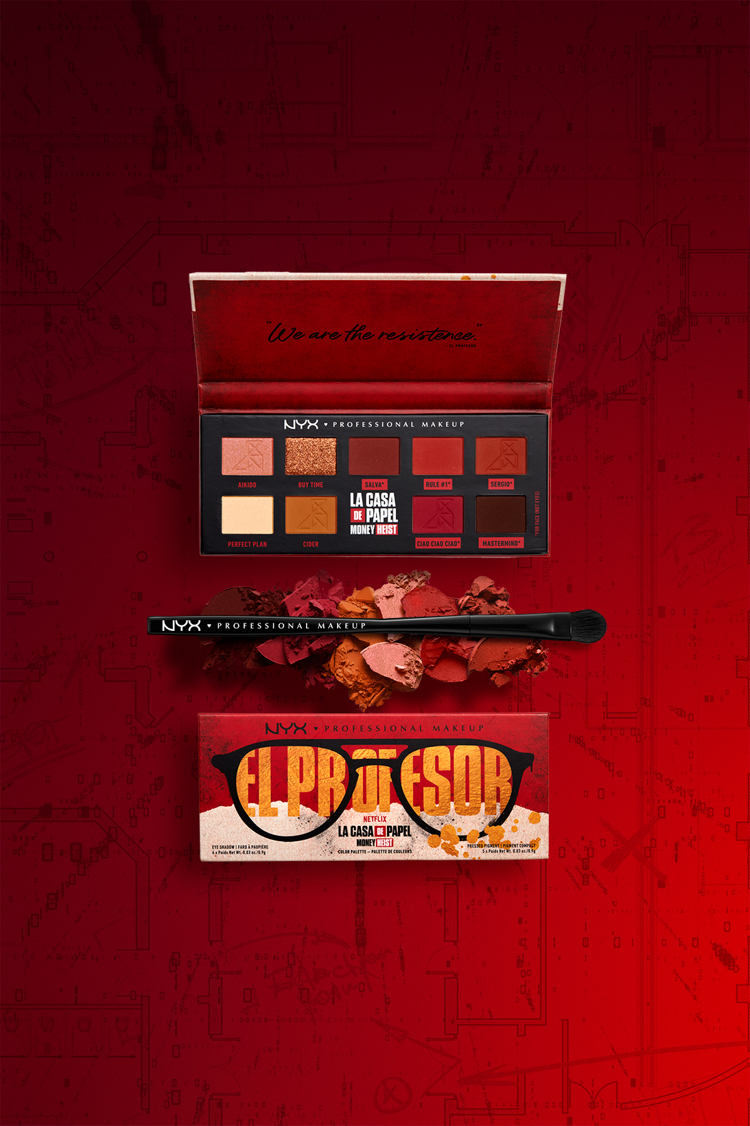 nyx-la-casa-de-papel-paleta-sombras-colecao-maquiagem- Paleta de sombras da NYX inspirada em La Casa de Papel