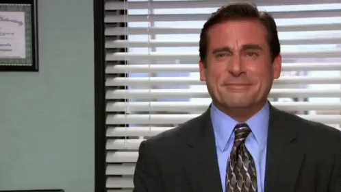 Gif do Michael Scott, de The Office, rindo após tentar segurar uma gargalhada Gif do Michael Scott, de The Office, rindo após tentar segurar uma gargalhada
