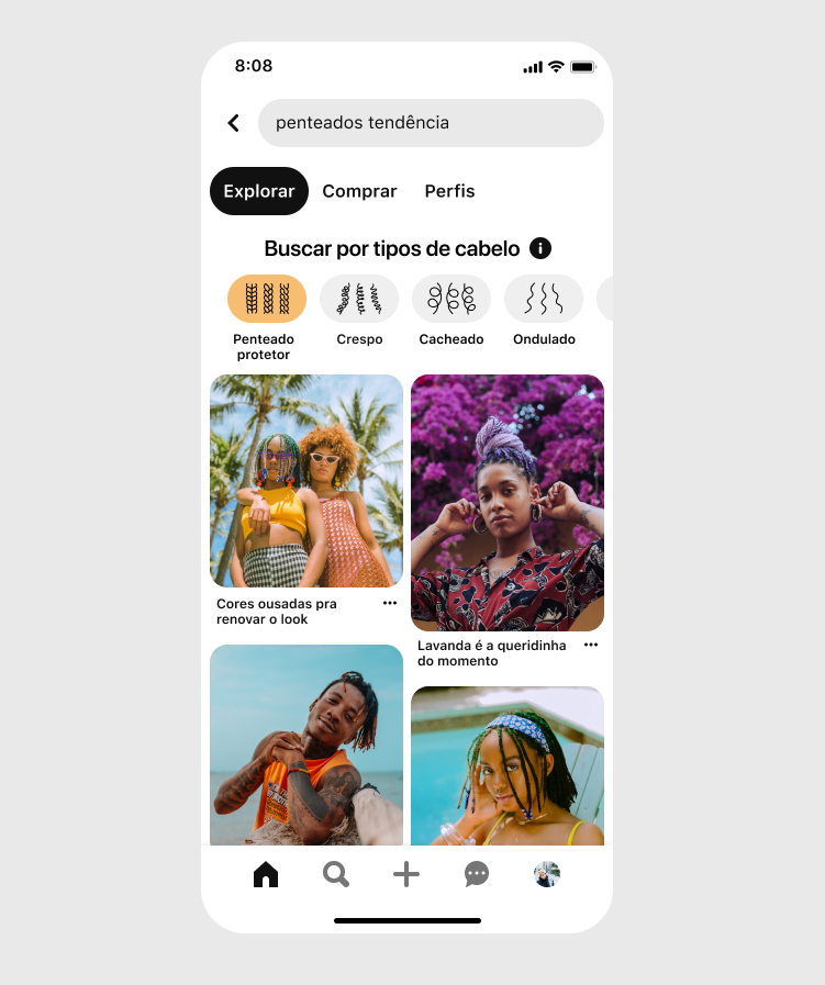 Ferramenta de pesquisa por tipo de cabelo do Pinterest chega ao Brasil