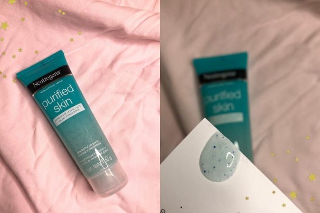 esfoliante-neutrogena Montagem com duas imagens do esfoliante da Neutrogena.