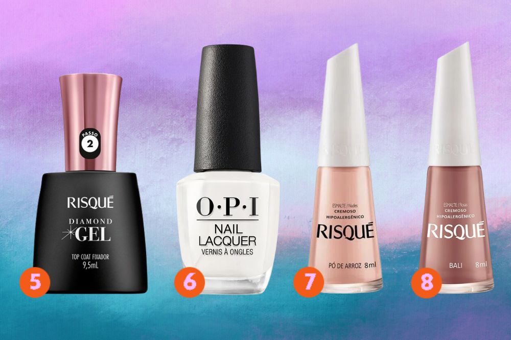 opções de esmaltes para reproduzir a glazed donut nails, unha perolada de Hailey Bieber 02 ...