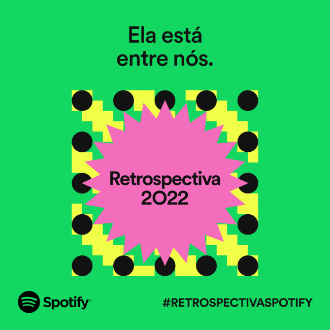Card da Retrospectiva Spotify com fundo verde e na parte central está o título 