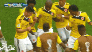 jogadores dançam copa do mundo futebol gif Jogadores da Colômbia arrasando na coreo
