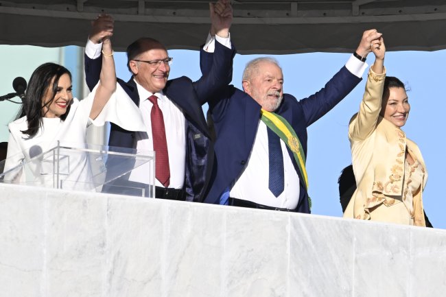 Lula sworn in as Brazil’s president Lu Alckmin, Geraldo Alckmin, Luiz Inácio Lula da Silva e Janja Lula da Silva na posse do presidente Lula em Brasília