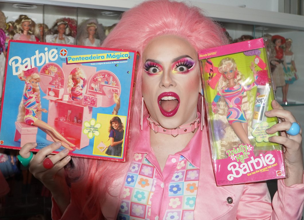 Penelopy com Totally Hair Barbie e Barbie Penteadeira Penelopy com Totally Hair Barbie e Barbie Penteadeira