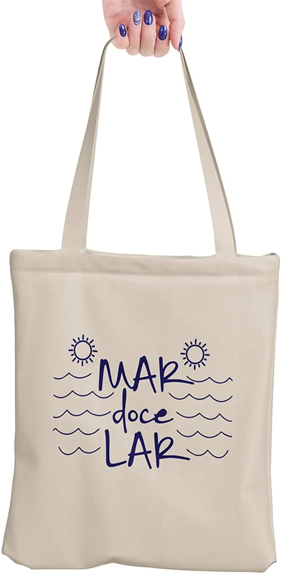 Bolsa de Moda Praia Ecobag Mar doce Lar Sacola Feminina Ecológica Algodão Cru Bolsa de Moda Praia Ecobag Mar doce Lar Sacola Feminina Ecológica Algodão Cru