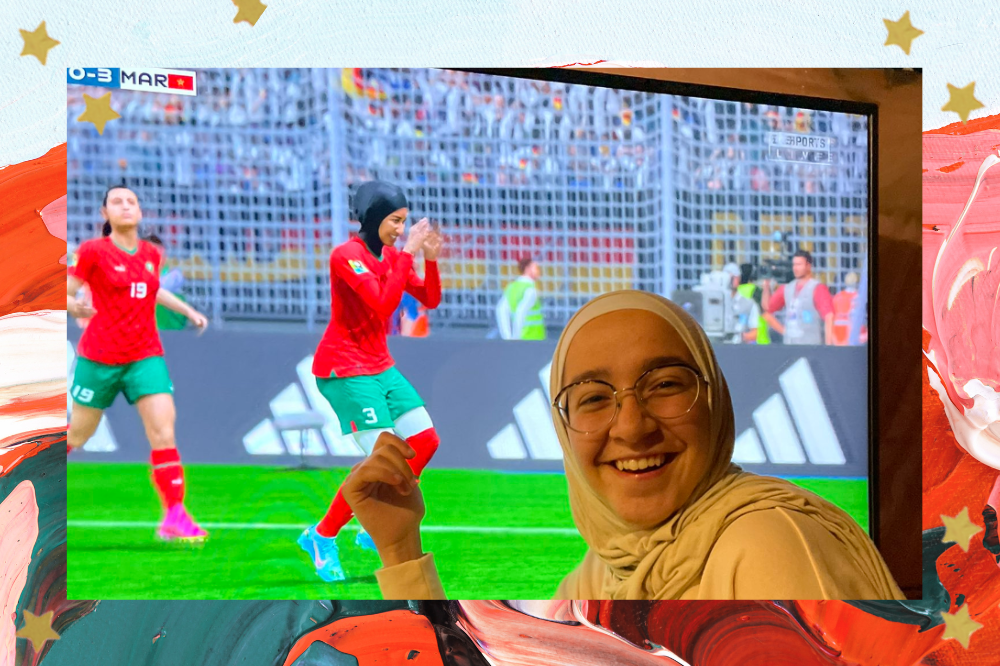 Jogadora do marrocos usando hijab em game