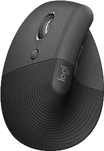 Mouse Ergonômico Lift Left Vertical da Logitech proporciona conforto e postura ideal para mãos esquerdas, com descanso de polegar e ângulo de alívio de 57° para maior comodidade durante o dia.