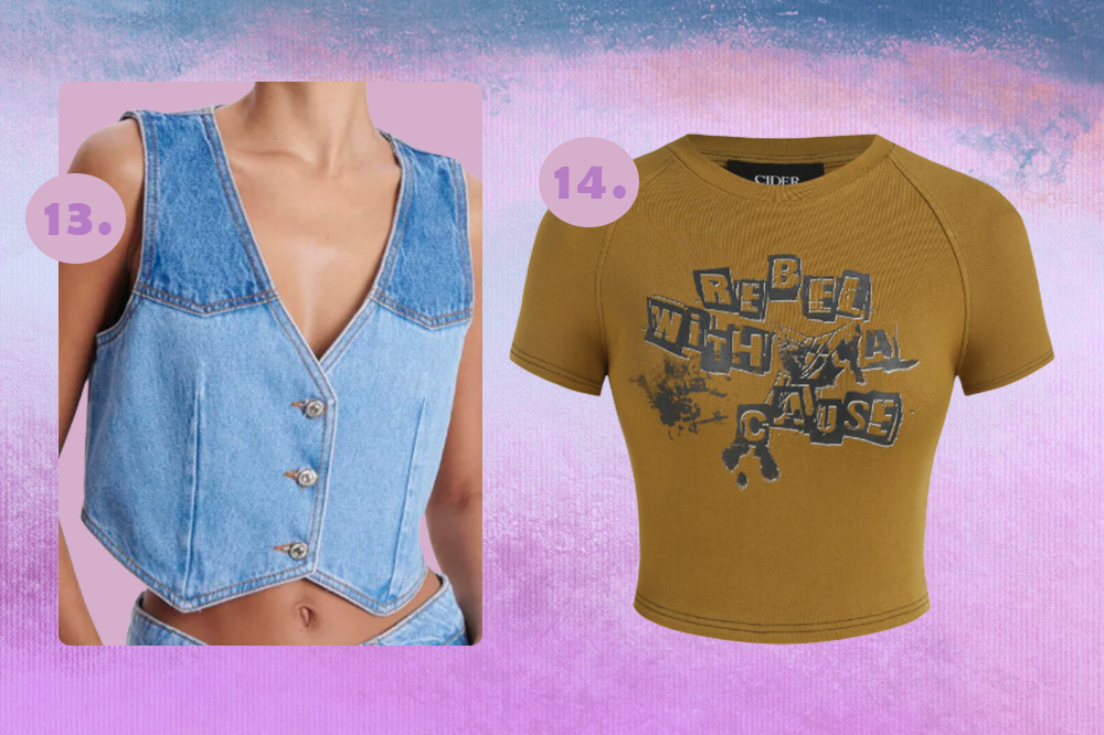 dicas-de-looks-festival-the-townblusas2 Dicas de looks para usar no The Town. Montagem em fundo azul e lilás