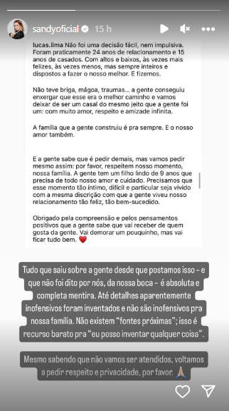 Print do story de Sandy Print do story de Sandy