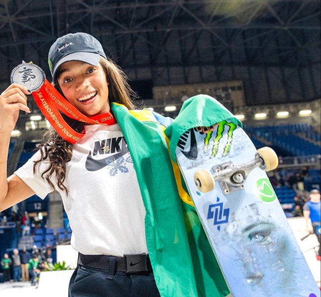 Rayssa Leal, por pouco, não levou o ouro no Mundial em Tóquio, no Japão.